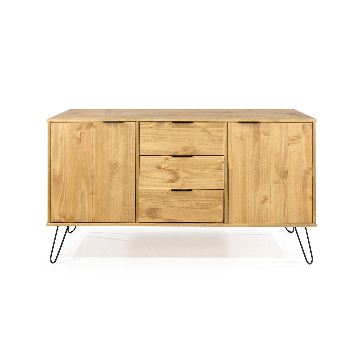 Augusta Pine 2 Door + 3 Drawer Medium Sideboard With Hairpin Legs