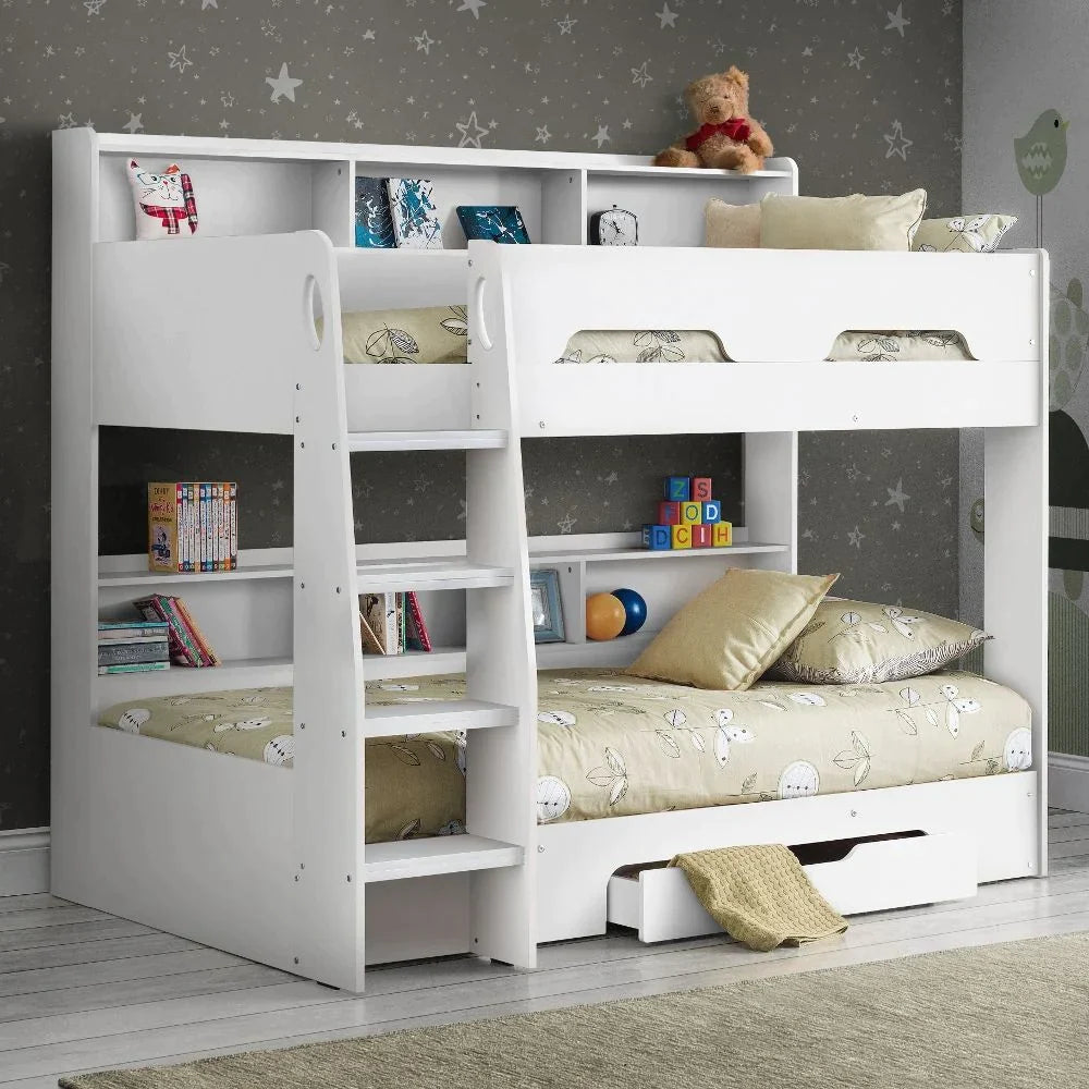 Orion Wooden Storage Bunk Bed Frame White