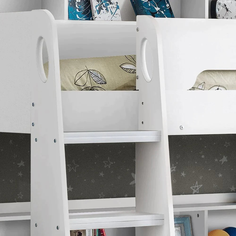Orion Wooden Storage Bunk Bed Frame White