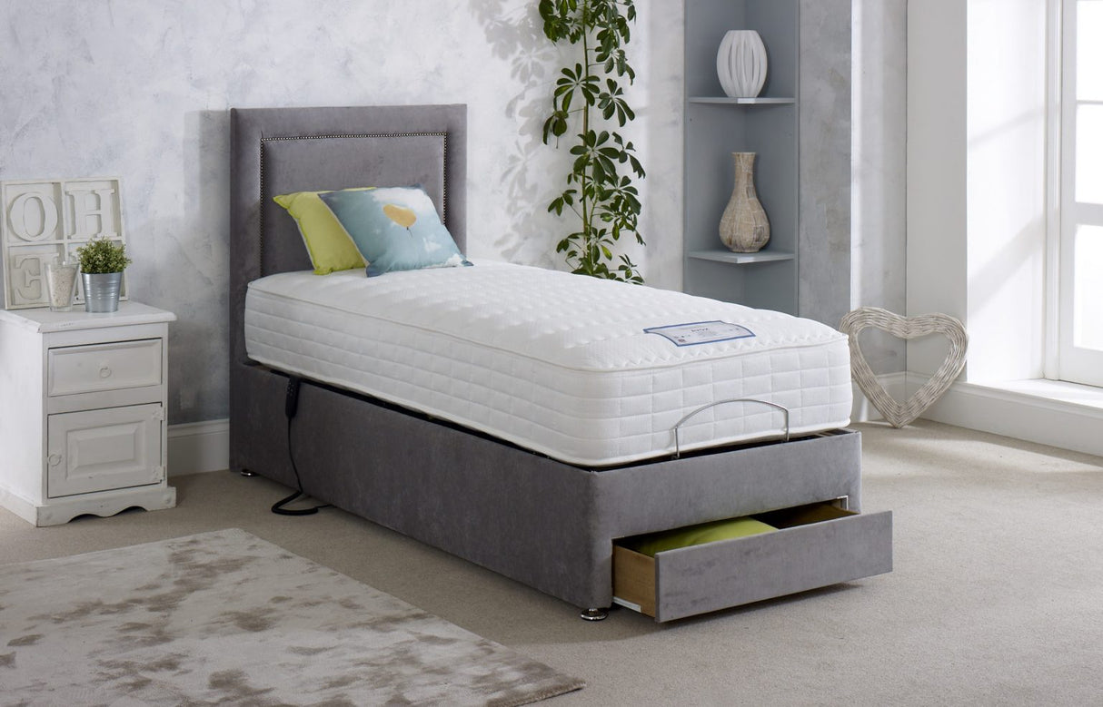Nova Pocket 1000 Adjustable Divan Bed – Left Storage