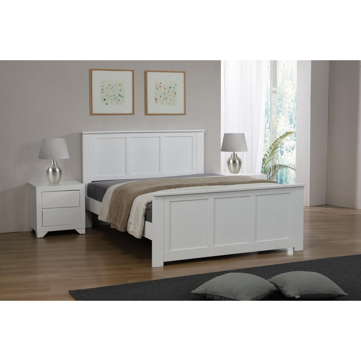 Heartlands Mali White Wooden Bed Frame