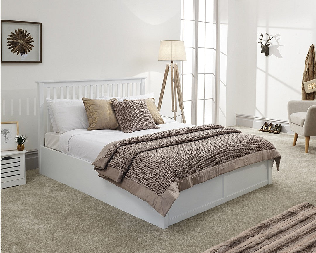 Como Ottoman Wooden Bed Frame - Elegant Storage Solution