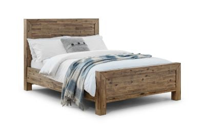 Hoxton Solid Acacia Wooden Shaker Bedstead (Rustic Oak)