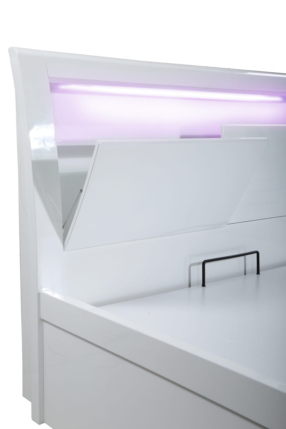 Heartlands Tanya Ottoman Storage High Gloss Bed Frame White