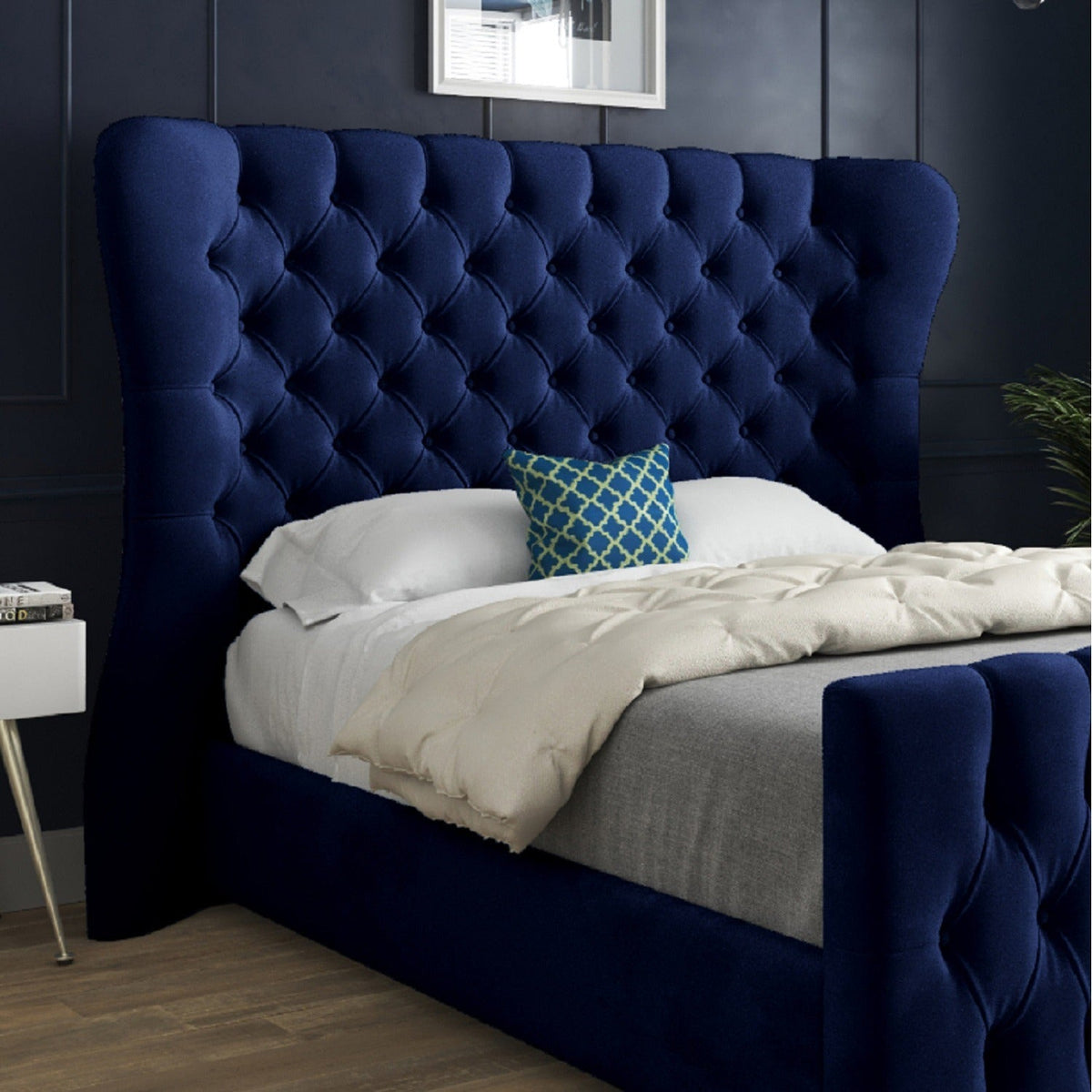 Kendal Wingback Bed Frame Blue