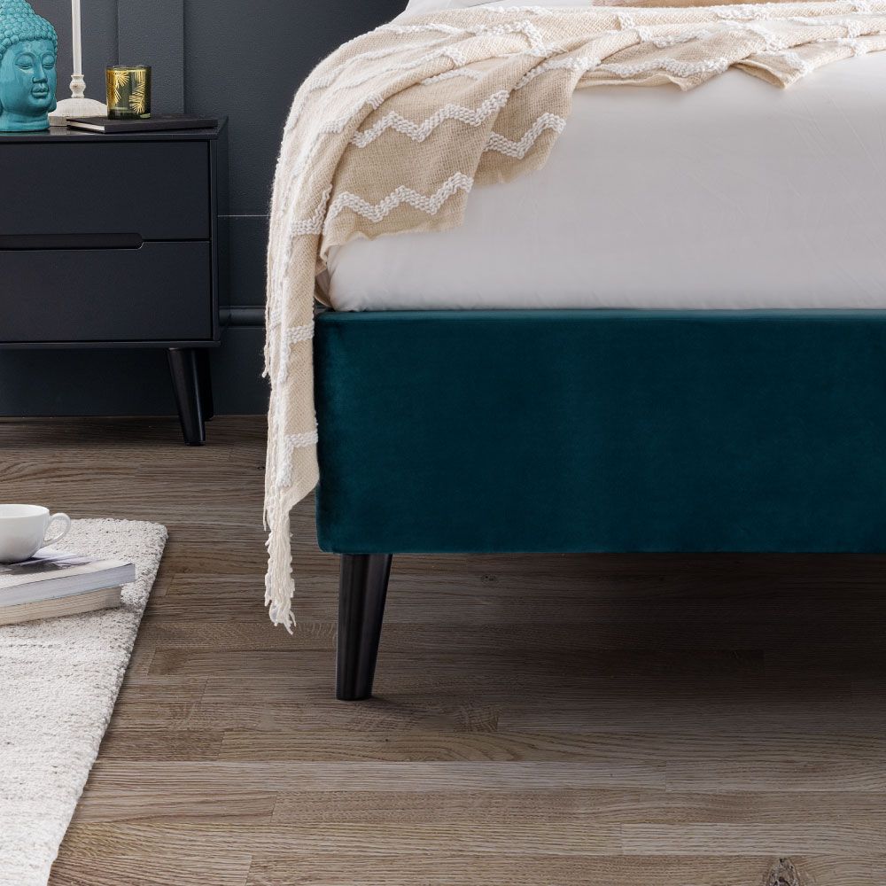 Frida Curved Velvet Bed Frame - Elegance & Comfort Combined