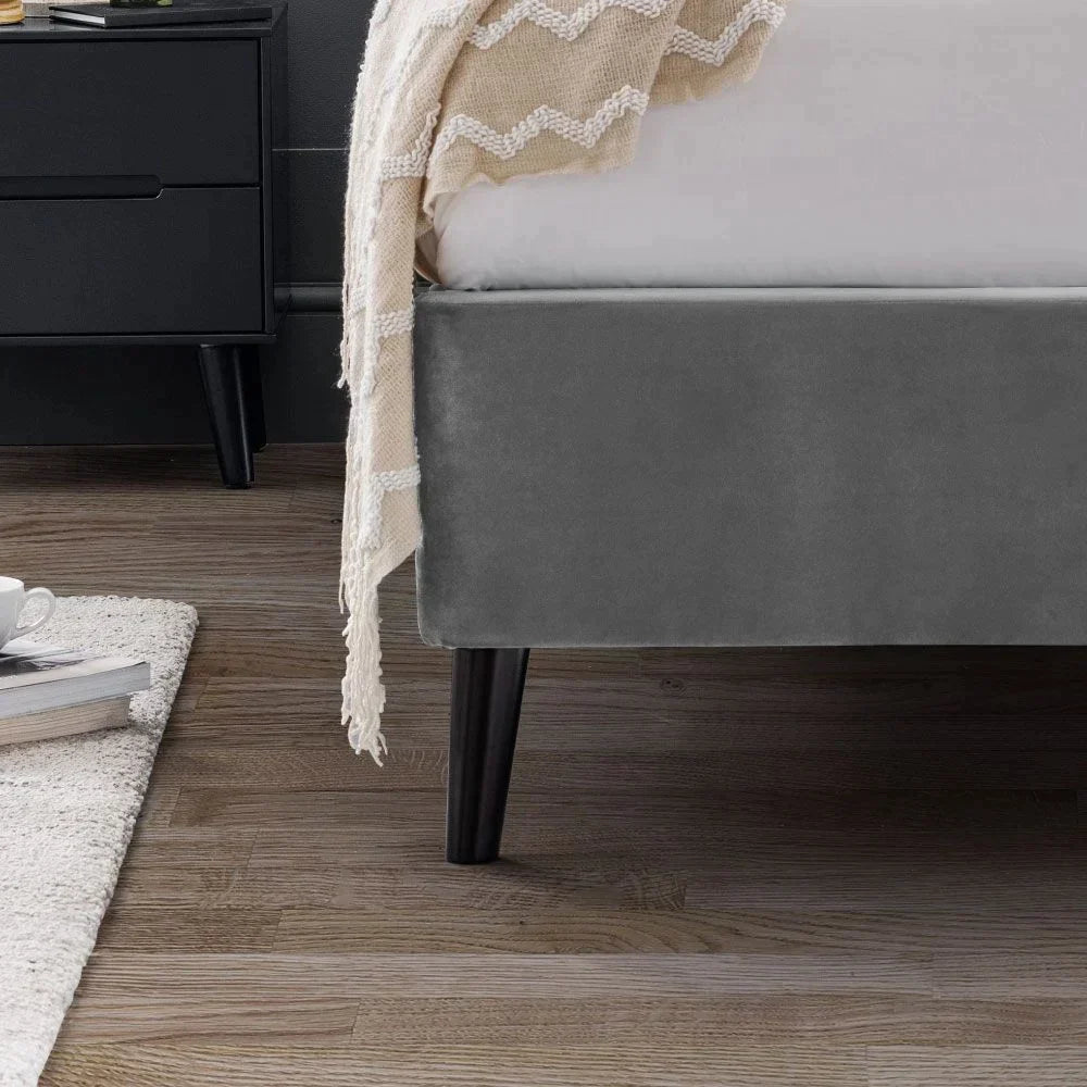 Frida Curved Velvet Bed Frame - Elegance & Comfort Combined