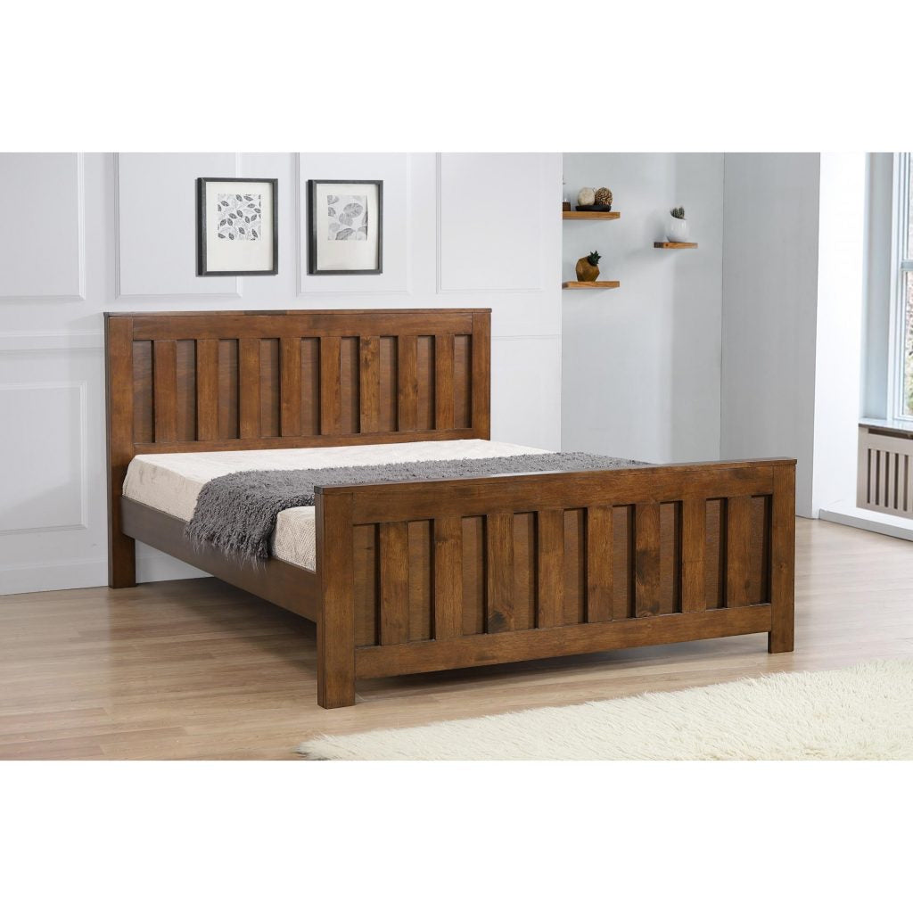 Heartlands Maxfield Wooden Bed Rustic Oak