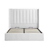 Orlando White Boucle Ottoman Storage Bed Frame