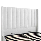Orlando White Boucle Ottoman Storage Bed Frame