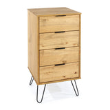 Augusta Pine 4 Drawer Narrow Chest With Hairpin Legs