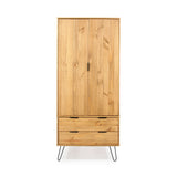 Augusta Pine 2 Door + 2 Drawer Wardrobe With Hairpin Legs