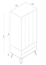 Augusta Pine 2 Door + 2 Drawer Wardrobe With Hairpin Legs
