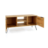 Augusta Pine 2 Door Flat Screen Tv Unit + Shelf With Hairpin Legs