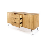 Augusta Pine 2 Door + 3 Drawer Medium Sideboard With Hairpin Legs