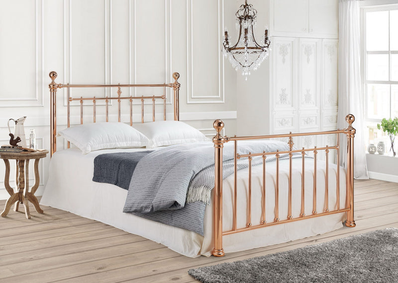Regency Rose Gold Metal Bed Frame