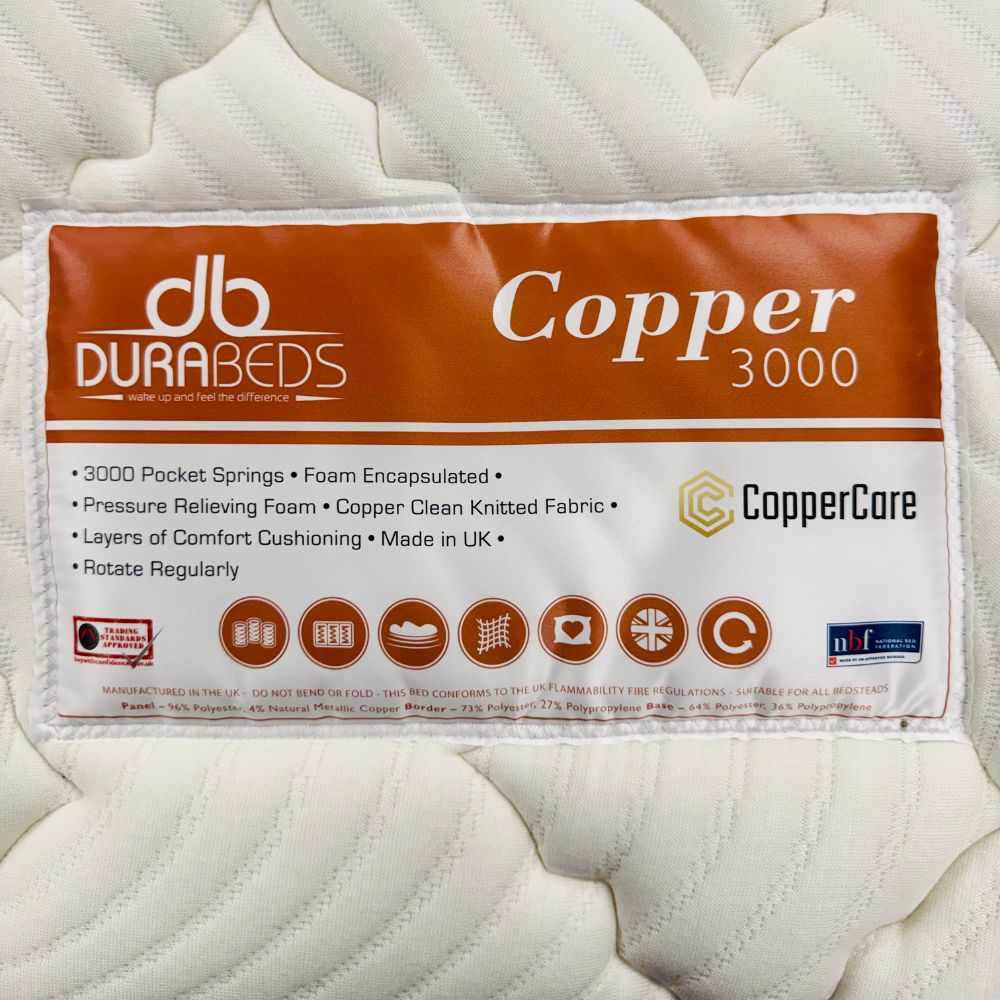 Dura Beds Copper Care 3000 Pocket Mattress