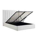 Orlando White Boucle Ottoman Storage Bed Frame
