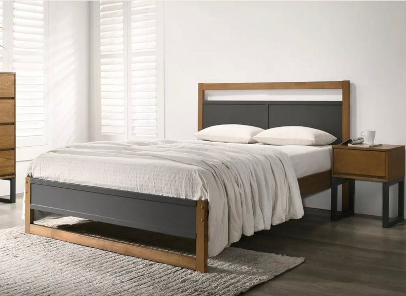 Harmony Amelia Charcoal Wooden Bed Frame (Low Foot End)