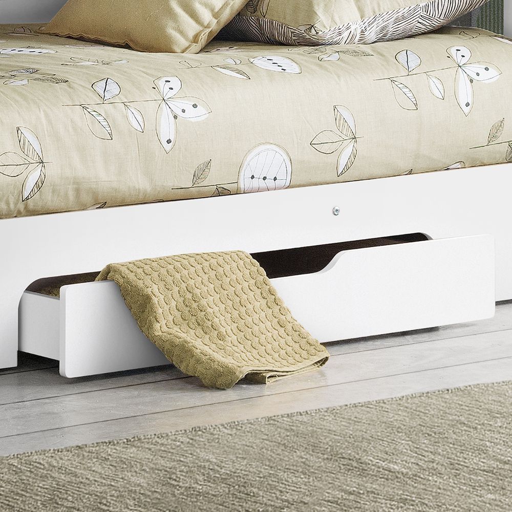 Orion Wooden Storage Bunk Bed Frame (White)