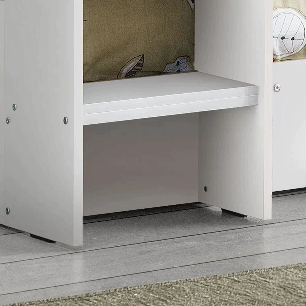 Orion Wooden Storage Bunk Bed Frame (White)