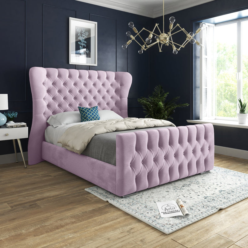 Kendal Wingback Bed Frame Pink
