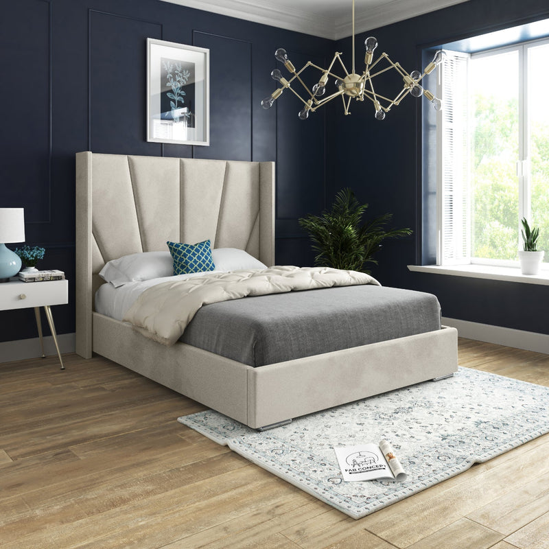 Vienna Winged Bed Frame Cream