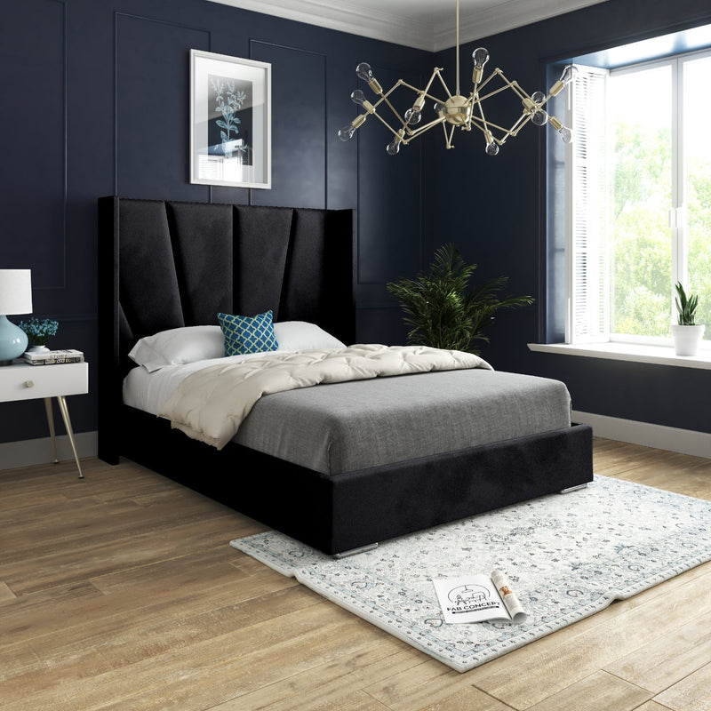 Vienna Winged Bed Frame Black