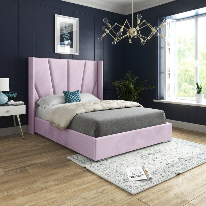 Vienna Winged Bed Frame Pink