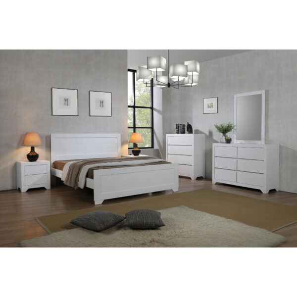 Heartlands Zircon White Wooden Bed Frame