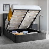 Langham Scalloped Ottoman Storage Fabric Bed