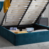Langham Scalloped Ottoman Storage Fabric Bed